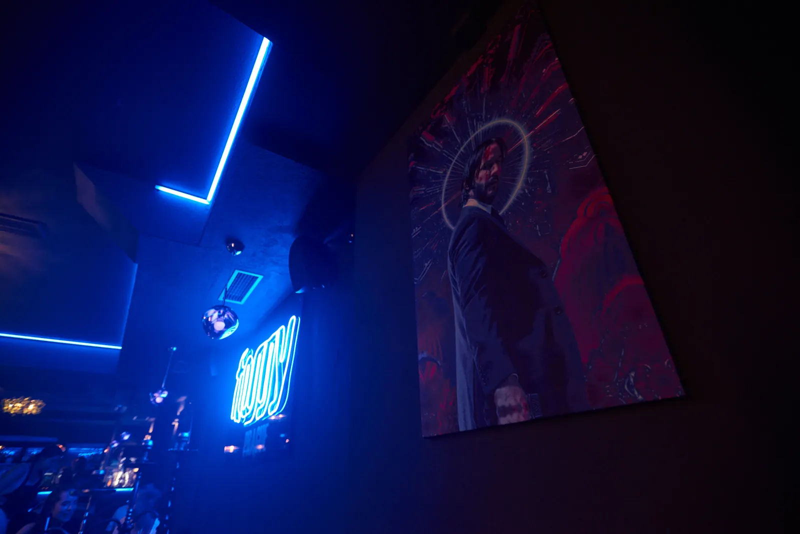Blue neon atmosphere